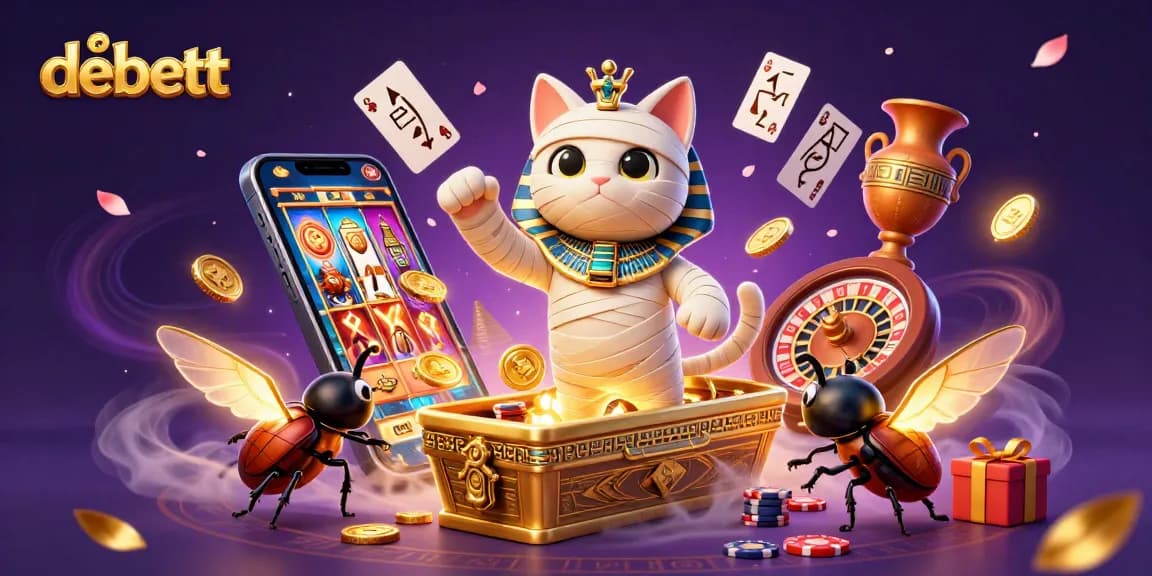 Experience thrilling gaming at debett with vibrant 3D characters and casino elements.