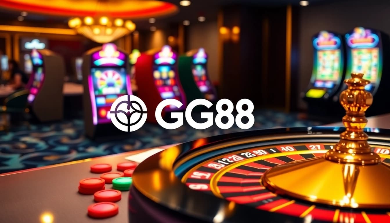 Experience thrilling gaming moments with GG88 at a luxurious online casino setting.