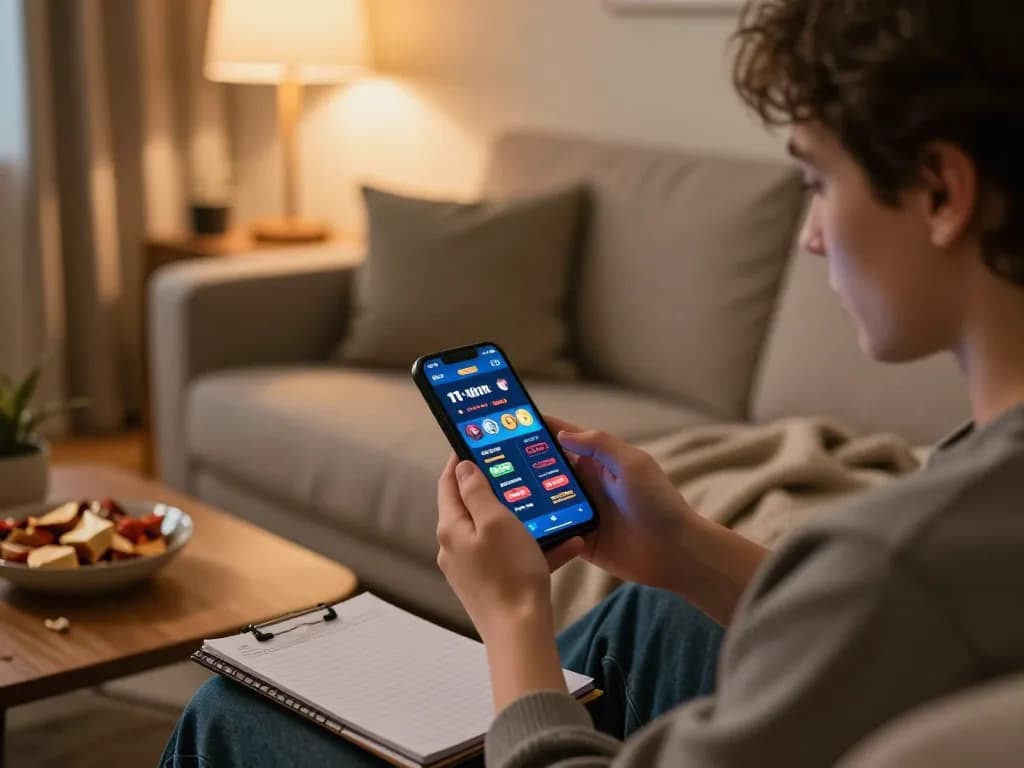 Engaging scene of a player using the 11win app on a smartphone, emphasizing strategic gameplay.