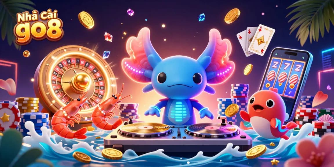 Experience the thrill at Nhà cái go8 with vibrant casino action, golden coins, and dynamic gaming.