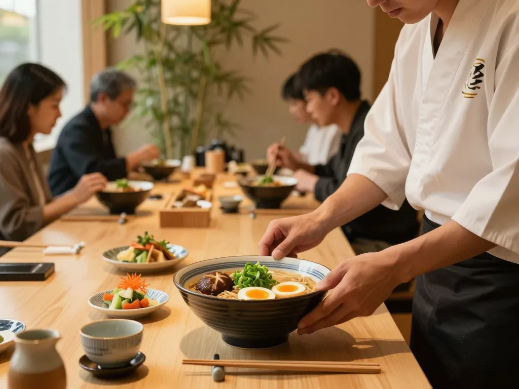 Delicious bowl of ramen at RED88 restaurant showcasing vibrant ingredients and inviting atmosphere.