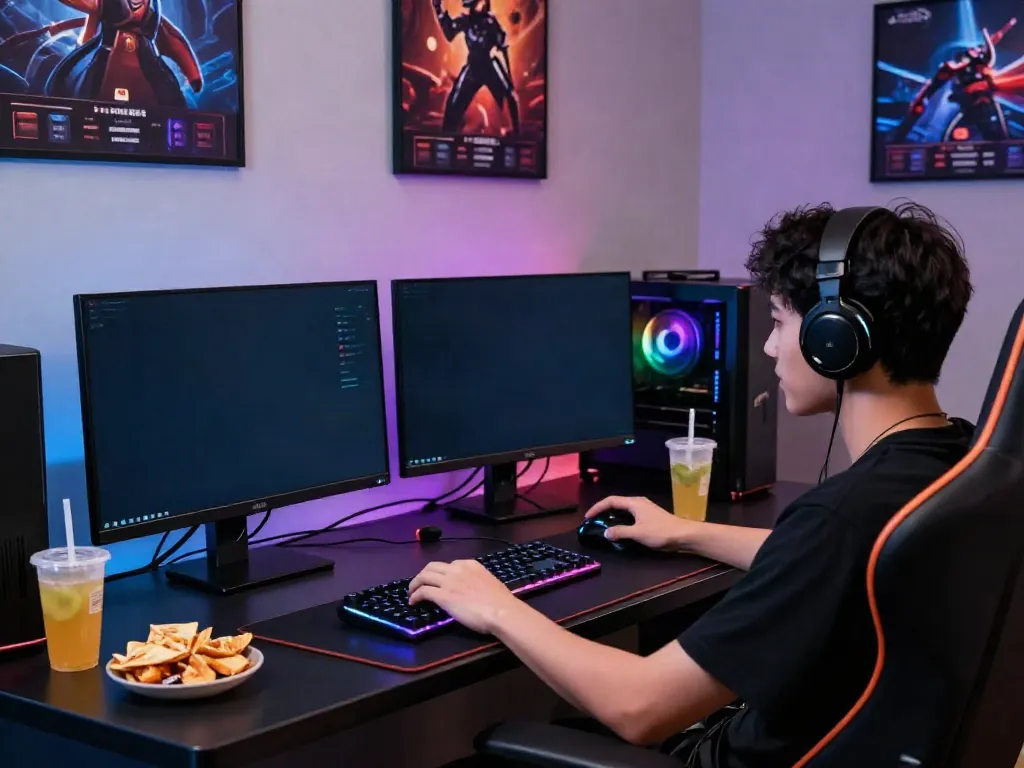 Engaging online gaming scene at FABET with a player immersed in dynamic gameplay.
