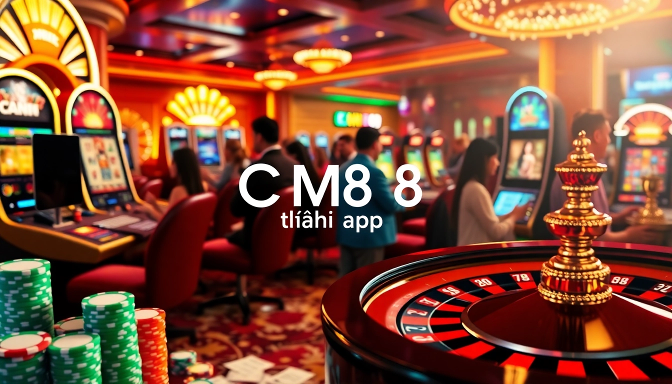 Experience thrilling gambling action with CM88 tải app in a luxurious casino setting.