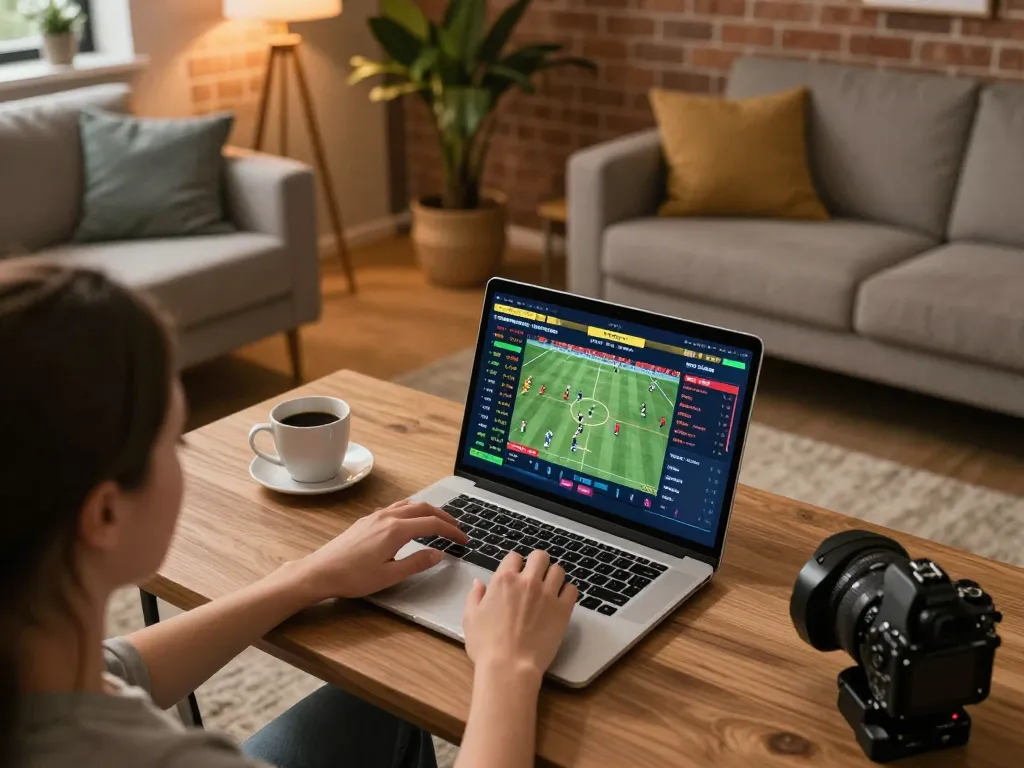 Engaging in online sports betting with uk88 on a modern gaming setup to enhance strategic wagering.