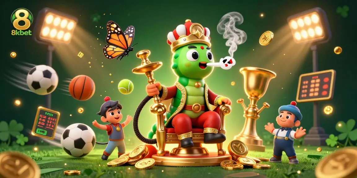Experience the excitement of betting at 8kbet with vibrant characters and dynamic gaming elements in a stunning 3D illustration.