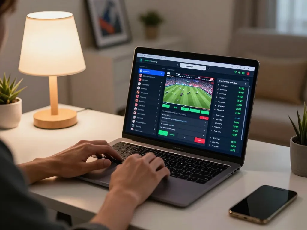 Engage in sports betting at https://tip88.buzz/ with a modern online setup showcasing live sports events.