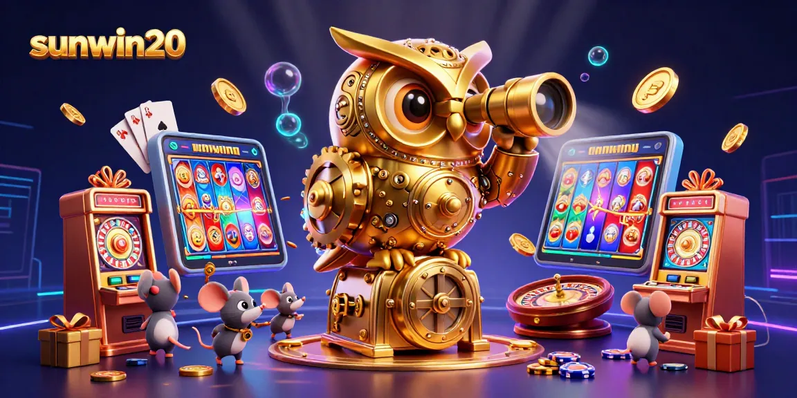 Engage with sunwin20 as the golden owl scans the vibrant casino floor filled with dynamic games and excited patrons.
